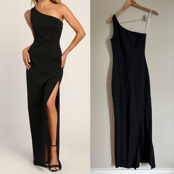 Good Times Only Black One-Shoulder Maxi Dress - Picture 1 of 7